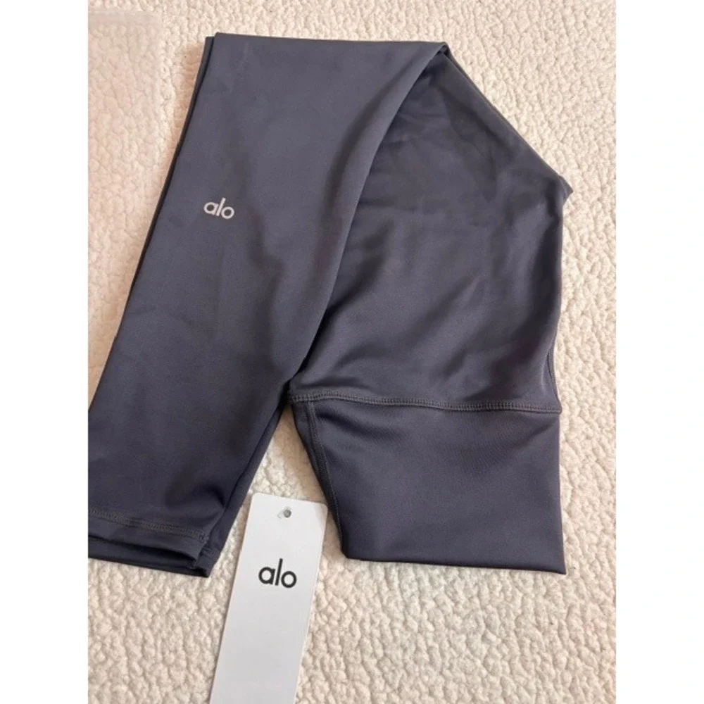 Alo Yoga High Waisted Airbrush Leggings Anthracite Grey Small NWT